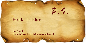 Pott Izidor névjegykártya